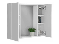 Kit de Primeiros Socorros Artemis em Melamina, com 6 prateleiras interiores e duas portas, com espelho, 49.53 cm X 59.94 cm X 13.71 cm, Branco
