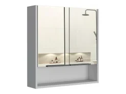Kit de Primeiros Socorros Jaspe em Melamina, com espelhos, 62.48 cm X 59.94 cm X 13.97 cm , Branco