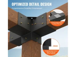 Kit De Suporte Para Pérgola SucceBuy 10,16 x 10,16 cm 3,6 x 3,6 Interno, 4 Vias Para Marcenaria DIY