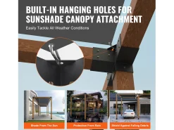 Kit De Suporte Para Pérgola SucceBuy 10,16 x 10,16 cm 3,6 x 3,6 Interno, 4 Vias Para Marcenaria DIY