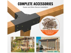 Kit De Suporte Para Pérgola SucceBuy 10,16 x 10,16 cm 3,6 x 3,6 Interno, 4 Vias Para Marcenaria DIY
