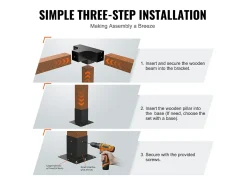 Kit De Suporte Para Pérgola SucceBuy 10,16 x 10,16 cm 3,6 x 3,6 Interno, 4 Vias Para Marcenaria DIY