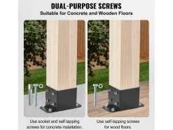 Kit de Suporte SucceBuy - Embalagem de 4 Suportes para Base de Poste de 152,4 x 152,4 mm, Ancoragem Reforçada para Vedação de Madeira