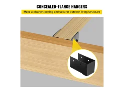Kit de Suporte SucceBuy - Embalagem de 24 Suportes de Viga Ocultos de 2 x 4 pol. (5,08 x 10,16 cm) para Madeira, Montagem Frontal, Flange Oculto