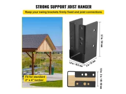 Kit de Suporte SucceBuy - Embalagem de 24 Suportes de Viga Ocultos de 2 x 4 pol. (5,08 x 10,16 cm) para Madeira, Montagem Frontal, Flange Oculto