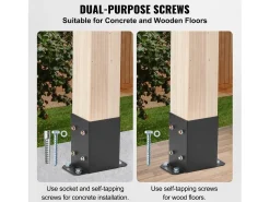 Kit de Suporte SucceBuy - Embalagem de 2 Suportes para Base de Poste de 101,6 x 101,6 mm, Ancoragem Reforçada para Vedação de Madeira