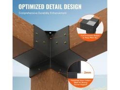 Kit de Suportes para Pergola SucceBuy 15.24x15.24 cm 3 Vias Internas 14.2x14.2 cm 4 Peças