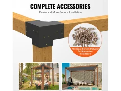 Kit de Suportes para Pergola SucceBuy 15.24x15.24 cm 3 Vias Internas 14.2x14.2 cm 4 Peças