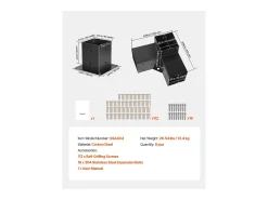 Kit de Suportes para Pérgola SucceBuy, Lote de 8, Suporte para Pontalete de Madeira 9.2x9.2 cm, 4 Suportes de Canto 3 Vias, 4 Bases para Postes, Aço Carbono