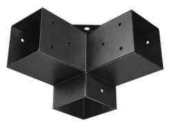 Kit de Suportes para Pérgola SucceBuy, Lote de 8, Suporte para Pontalete de Madeira 9.2x9.2 cm, 4 Suportes de Canto 3 Vias, 4 Bases para Postes, Aço Carbono