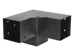 Kit de Suportes para Pérgola SucceBuy, Lote de 8, Suporte para Pontalete de Madeira 9.2x9.2 cm, 4 Suportes de Canto 3 Vias, 4 Bases para Postes, Aço Carbono