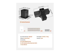 Kit de Suportes para Pérgola SucceBuy, Lote de 4, Suporte para Pontalete de Madeira 9.2x9.2 cm, 2 Suportes de Canto 4 Vias, 2 Bases para Postes, Aço Carbono