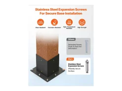 Kit de Suportes para Pérgola SucceBuy, Lote de 4, Suporte para Pontalete de Madeira 9.2x9.2 cm, 2 Suportes de Canto 4 Vias, 2 Bases para Postes, Aço Carbono