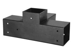 Kit de Suportes para Pérgola SucceBuy, Lote de 4, Suporte para Pontalete de Madeira 9.2x9.2 cm, 2 Suportes de Canto 4 Vias, 2 Bases para Postes, Aço Carbono