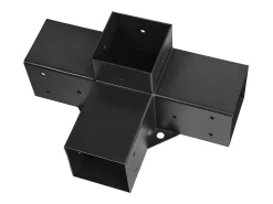 Kit de Suportes para Pérgola SucceBuy, Lote de 4, Suporte para Pontalete de Madeira 9.2x9.2 cm, 2 Suportes de Canto 4 Vias, 2 Bases para Postes, Aço Carbono