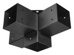 Kit de Suportes para Pérgola SucceBuy, Lote de 4, Suporte para Pontalete de Madeira 9.2x9.2 cm, 2 Suportes de Canto 4 Vias, 2 Bases para Postes, Aço Carbono