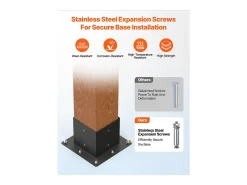 Kit Suportes de Pergolado SucceBuy, Lote de 4, Suporte de Pontalete Madeira 14.2x14.2 cm, 2 Suportes de Canto 4 Vias, 2 Bases de Pontalete, Aço de Carbono
