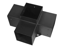 Kit Suportes de Pergolado SucceBuy, Lote de 4, Suporte de Pontalete Madeira 14.2x14.2 cm, 2 Suportes de Canto 4 Vias, 2 Bases de Pontalete, Aço de Carbono