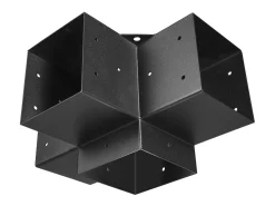 Kit Suportes de Pergolado SucceBuy, Lote de 4, Suporte de Pontalete Madeira 14.2x14.2 cm, 2 Suportes de Canto 4 Vias, 2 Bases de Pontalete, Aço de Carbono
