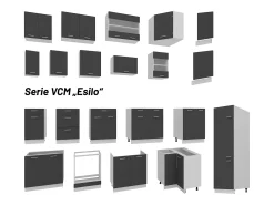 Kitchenette Esilo Branco/antracite A. 145 x L. 140 x. P. 60 cm