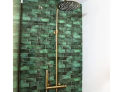 Kiwo coluna de duche mecânica dourada Essebagno