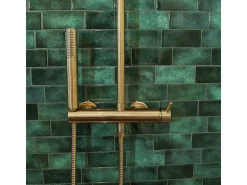 Kiwo coluna de duche mecânica dourada Essebagno