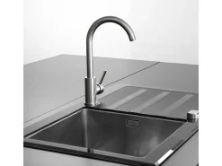 Kiwo Misturadora de lavatório efeito aço inoxidável Essebagno