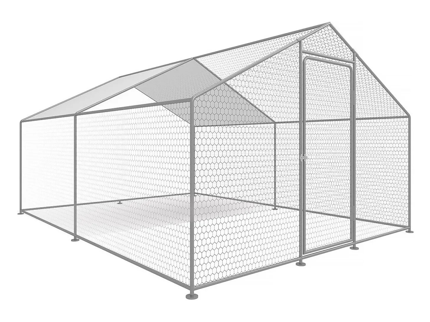 Kojec dla kurczaków 12 m² siatka druciana 4 x 3 x 2 M stal ocynkowana