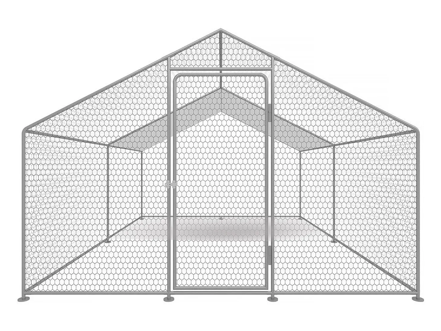 Kojec dla kurczaków 12 m² siatka druciana 4 x 3 x 2 M stal ocynkowana