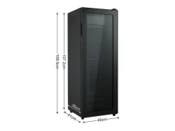 128L Refrigerador, com 3 prateleiras ajustáveis ​​e porta de vidro, -10 ° C a 10 ° C, 90 kWh/ano, eficiência energética F, 40x41x109.5cm