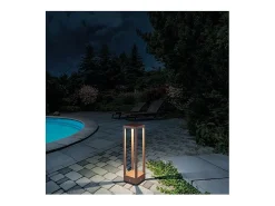 Lanterna solar LED alimentada por bateria de 2,2 W, corten IP54 Zafferano