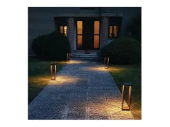 Lanterna solar LED alimentada por bateria de 2,2 W, corten IP54 Zafferano
