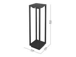 Lanterna solar LED cinza escuro 2,2 W com bateria IP54 Zafferano