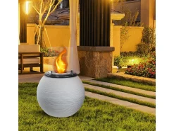 Lareira a bioetanol braseiro de jardim para interior e exterior BOTTICELLI Branco Pérola d.40 x h54