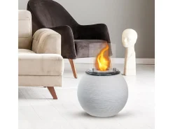 Lareira a bioetanol braseiro de jardim para interior e exterior BOTTICELLI Branco Pérola d.40 x h54
