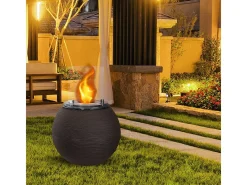 Lareira a bioetanol braseiro de jardim para ambientes internos e externos BOTTICELLI Terra Brown d.40 x h54