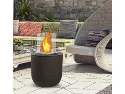 Lareira a bioetanol braseiro de jardim para interior e exterior RAFFAELLO Terra Brown d.35 x h55