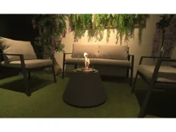 Lareira a bioetanol, braseiro de jardim para ambientes internos e externos BOTTICELLI Ferro Fundido Cinza d.40 x h54