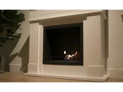 Lareira a bioetanol de piso Cambridge em madeira preta 110x37x102h