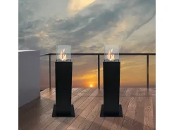 Lareira de jardim a bioetanol biofireplace externa Capri 70 Preto