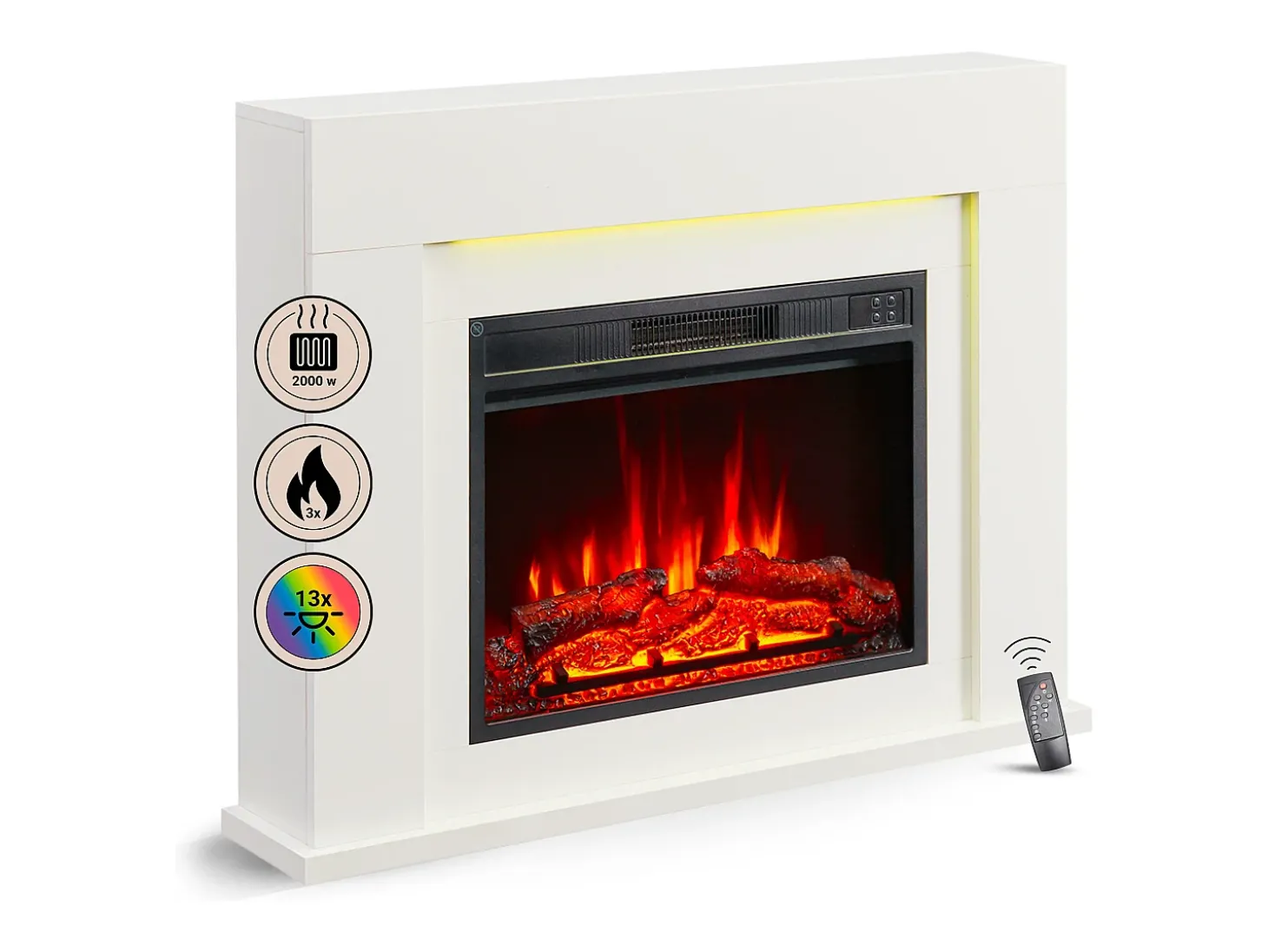 Lareira elétrica BALDERIA Finn Design - Lareira de pé - Branco