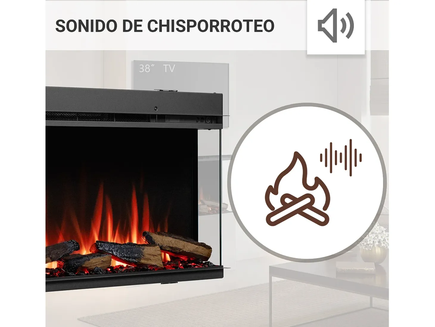 Lareira elétrica BALDERIA Athena smart 60 - Lareira embutida - Preto
