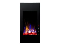 Lareira elétrica curva VULCANO - C41 x L13 x A81 cm - Preta