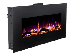 Lareira elétrica LALITA - C110 x L14 x A49 cm - Preta
