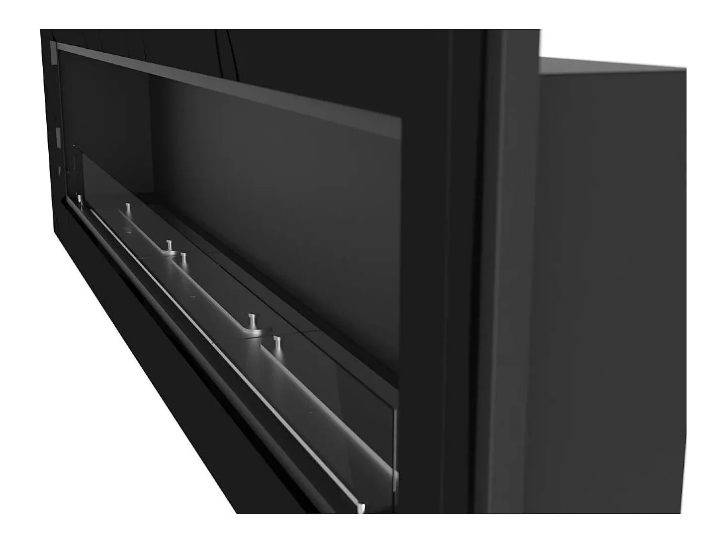 Lareira embutida a bioetanol Frame 1800 SimpleFire com vidro preto