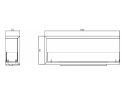 Lareira embutida a bioetanol biofireplace de canto 120x45 SUTRI 120 SX