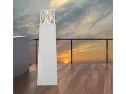 Lareira externa a bioetanol para jardim Vulcano Bianco 40x40x145