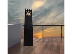 Lareira externa a bioetanol para jardim Vulcano Nero 40x40x145