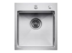 Lava-Loiça de Cozinha SucceBuy Lava-Loiça de Cozinha de 40 cm com Montagem Superior e Cuba Simples, Lava-Loiça em Aço Inoxidável para Bar