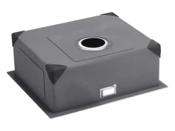 Lava-loiça de Cozinha SucceBuy Lava-loiça de Cozinha de 50 cm com Cuba Simples e Suporte para Lava-loiça em Aço Inoxidável